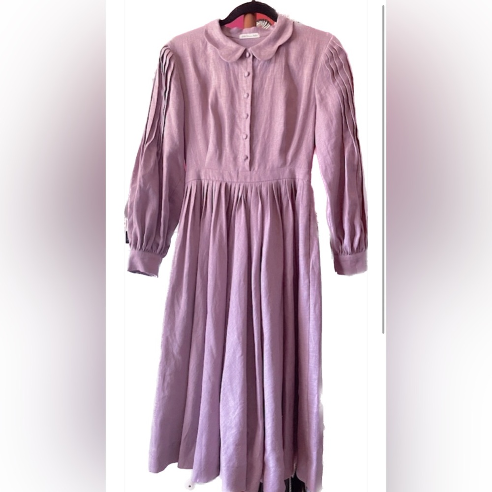 Little Women Atelier Beth Dress in Lilac Linen